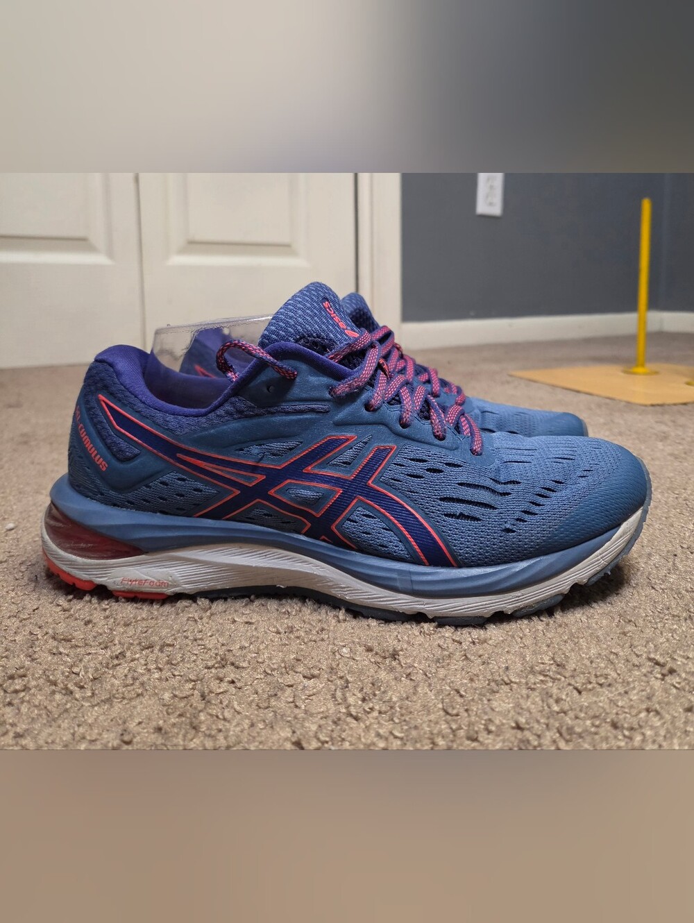 ASICS Women's Blue Running Shoes with Pink Accents